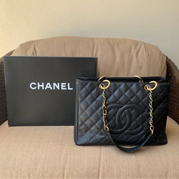 CHANEL Handbags - CHANEL Grand Shopper Tote Black Gold AUTHENTIC